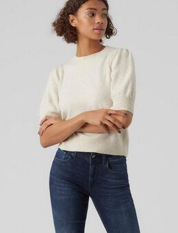Vero Moda Strickpullover VMDOFFY 2/4 O-NECK PULLOVER GA NOOS mit leichten Puffärmeln
