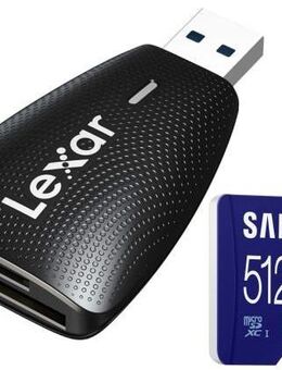 USB 3.1 Typ A, Speicherkartenleser Lexar Dual, SD & MicroSD Laufwerke, Samsung PROPlus MicroSDXC 512GB mit einer Datenübertragung von bis zu 160MB/s, inklusive SD-Adapter - Fürth