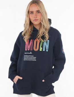 Zwillingsherz Sweatshirt gestickter Schriftzug, Kapuze, Langarm, Kängurutasche, Kordelzug
