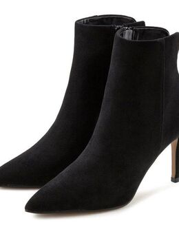 LASCANA High-Heel-Stiefelette in spitzer Form & Pfennigabsatz, Reißverschluss Stiefel VEGAN