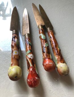 Obstmesser mit floralem Porzellangriff Jugendstil - Berlin Lichtenberg