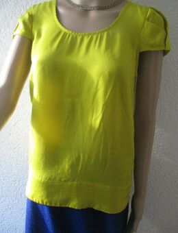 NEU * Edel * Seiden- Satin * Puffärmel * Kurzarm * Bluse "ZARA * BASIC" Gr. 38- 40/ S- M * Neon- zitronen- limone- gelb * - Riedlingen