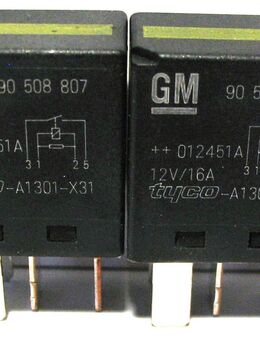 2 Stück - Original GM Opel Relais Nr. 90508807 / Tyco-A1301-X31 - 12V/16A - Biebesheim (Rhein)