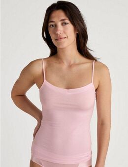 CALIDA Spaghettitop Cate Satin-Einsatz, Single Jersey Qualität, elastisch, weich, feminin