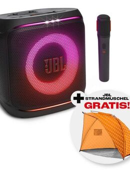 JBL JBL Set: PartyBox ENCORE 2 + gratis dazu: JBL Strandmuschel Party-Lautsprecher (A2DP Bluetooth, AVRCP Bluetooth, Bluetooth, 100,00 W)