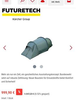 1. Personen Zelt von Kärcher - Fritzlar