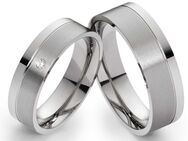 Edelstahlringe E029 mit Zirkonia oder Diamant und Gravur - Aholming