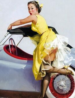 Schönes Blechschild Pin Up Girl mit Oldtimer Metallschild 20x30 cm - Berlin
