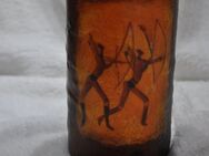 Original afrikanische Stumpen Kerze mit Motiv Afrika Buschmann - Aschaffenburg