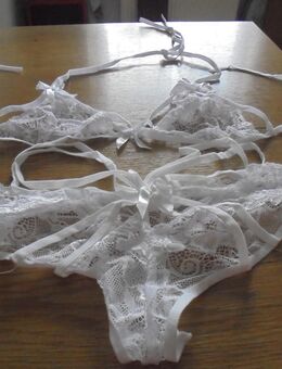 Neu sexy Damen BH- Set Dessous weiß Gr. 36/38 Cup B - Plattling