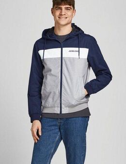 Jack & Jones Windbreaker JJERUSH Leichte Jacke mit Windschutz,Futter und Kontrastdetails colorblocking, slim fit, Kapuze, Polyester
