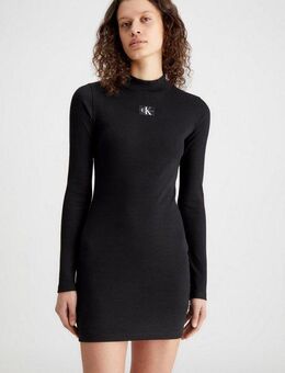 Calvin Klein Jeans Minikleid WOVEN LABEL RIB LS DRESS