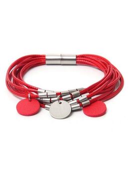 Firetti Armband rot, rund, bicolor, mehrreihig