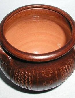 Vase / Gefäss aus Keramik im spanischen Stil mit hübschem Muster. Höhe 9 cm. Durchmesser Öffnung 7 cm. Tadelloser Zustand. - Hamburg Wandsbek