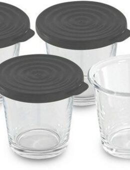 Krups Küchenmaschinen Zubehör-Set Dessert-Gläser-Set XA6060, Zubehör für Multikocher Cook4Me Krups CZ7101 Cook4Me+ Krups CZ7158 Cook4Me+ Connect Krups CZ8568 Cook4Me+ Grameez Krups CZ9128 Cook4Me Touch WIFI, 6-tlg., Silikon-Deckel, spülmaschinenfest