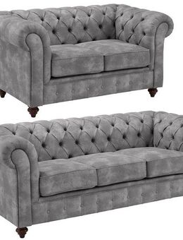 Home affaire Sitzgruppe Chesterfield, (2-tlg), hochwertige Knopfheftung, bestehend aus 2- und 3-Sitzer