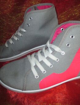 NEU * Stylisch * Sneaker * Chucks * Stoff * Sport * Turn * Schuhe "Queen Tina" Gr. 38/ 5 * pink * hell- grau * - Riedlingen