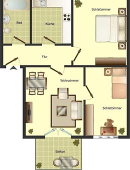 Charmante 3-Zimmer-Wohnung in Minden 55,91 m², 1. Etage rechts - Minden (Nordrhein-Westfalen)