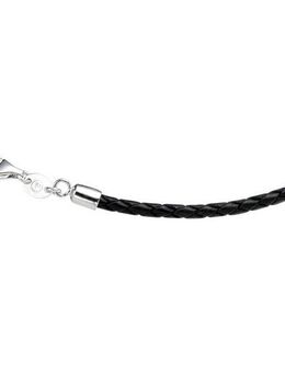 GIORGIO MARTELLO MILANO Kette ohne Anhänger Lederband geflochten, schwarz, Silber 925