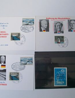 Briefmarken, Schifffahrt, Eröffnung Mosel Schifffahrtsstraße 1964 - Erftstadt