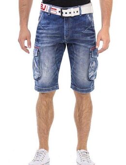 Cipo & Baxx Bermudas in Denim, mit Cargotaschen