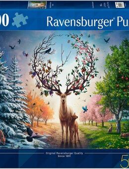 Ravensburger Puzzle Der magische Hirsch und die vier Jahreszeiten, 1000 Puzzleteile, Made in Germany