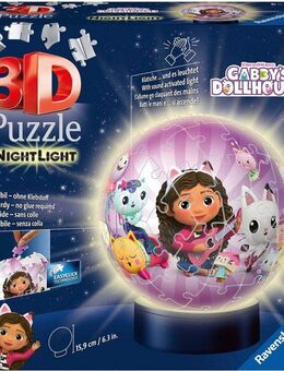 Ravensburger Puzzleball Nachtlicht Gabby's Dollhouse, 72 Puzzleteile, Made in Europe