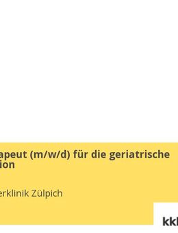 Physiotherapeut (m/w/d) für die geriatrische Rehabilitation - Zülpich