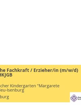 Pädagogische Fachkraft / Erzieher/in (m/w/d) nach §25b HKJGB - Neu Isenburg