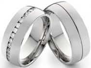 Breite 8mm Edelstahlringe E046 ohne Stein mit Gravur - Aholming