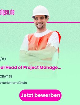 Global Head (m/w/d) of Project Management - Emmerich (Rhein)