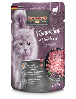 Sparpaket Leonardo Finest Selection Katzenfutter Pouch 32 x 85 g - Kaninchen & Cranberries