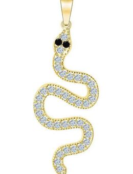Firetti Kettenanhänger Schmuck Geschenk Gold 375 Halsschmuck Anhänger Schlange, mit Zirkonia (synth)