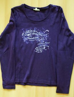 Langarm Shirt in dunklem Lila / Violett, Gr. M - Hürth