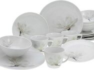 CreaTable Kombiservice Home Magnolie (16-tlg), 4 Personen, Porzellan, Dekor mit Magnolienblüte