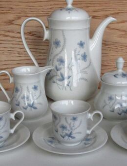 Service-Teile Vohenstrauss Johann Seltmann hellblaues Blumenmotiv - Münster