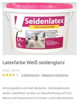Latexfarbe für ca. 9 qm zu verkaufen - Mülheim (Ruhr)