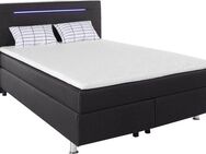 COLLECTION AB Boxspringbett London, inklusive Topper und Kissen, mit LED-Beleuchtung, Boxspringbett erhältlich in 90cmx200cm, 140cmx200cm & 180cmx200cm