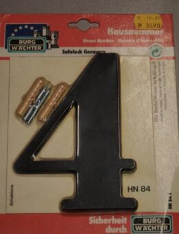 Hausnummer 4, groß,schwarz - Ulmen Ulmen