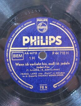 Schellack Schallplatte: Franzl Lang - Wenn ich verliebt bin, muß ich jodeln / Hollare-i-di-ei-ho ! - Biebesheim (Rhein)