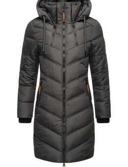 Marikoo Wintermantel Armasa modischer Damen Winter Steppmantel mit Kapuze