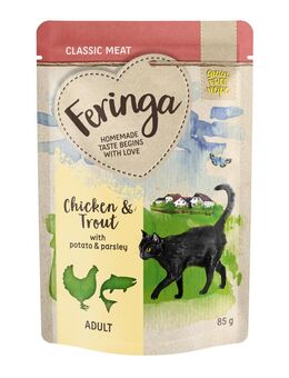 Feringa Classic Meat Menü Pouch 12 x 85 g - Forelle & Huhn mit Kartoffel