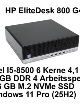 HP EliteDesk 800 G4 SFF, Intel i5-8500, 16GB, neue SSD, Win11Pro - Dorsten