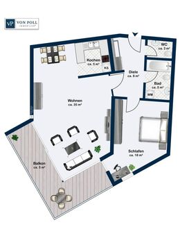 Zentrumsnahe 2-Zimmerwohnung mit Eckbalkon - Rheine