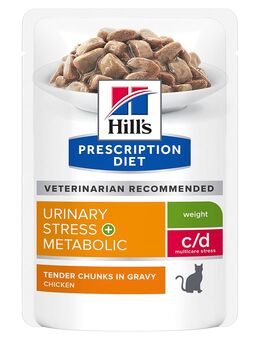 24 + 12 gratis! 36 x 85 g Hill’s Prescription Diet - c/d Multicare Stress + Metabolic mit Huhn