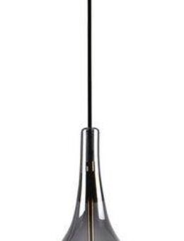 näve Pendelleuchte Gota, ohne Leuchtmittel, Rauchglas D: 25cm, exkl. 1x E27, H: 150cm, Baldachin und Kabel schwarz