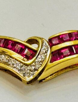 Collierschließe Armband Verschluß 750 Gelbgold Rubin Brillant - Köln