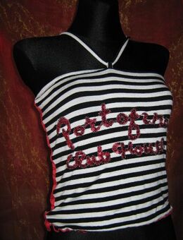 NEU mit ETIKETT * Sexy * ausgefallen * Pinup * Rockabilly * Pailletten * Streifen * Neckholder * Träger * Top "NICOWA" Gr. 36- 38/ S * schwarz * weiß * rot * - Riedlingen Zentrum