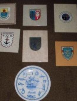 Marine Wappen Aufkleber Kachel Porzellanteller 1980 - Bottrop