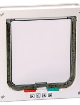 Karlie Katzenklappe mit 4-Wege-Verschluss - weiß: L 23,5 x B 25,2 cm